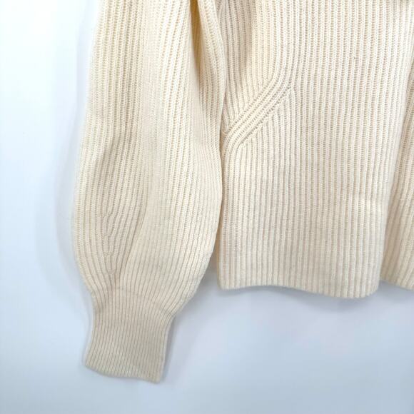 Madewell SoftWool Square Neck Pullover Sweater in cloud Size M - Picture 4 of 7